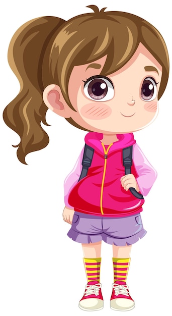 Free Vector  Active girl simple cartoon character