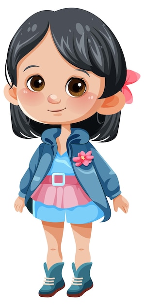Бесплатное векторное изображение Милый студенческий мультипликационный персонаж