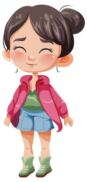 Free vector cute student cartoon character