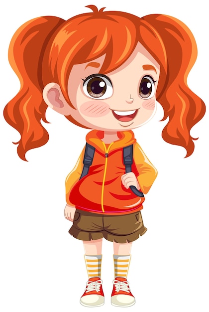 Free vector cute student cartoon character