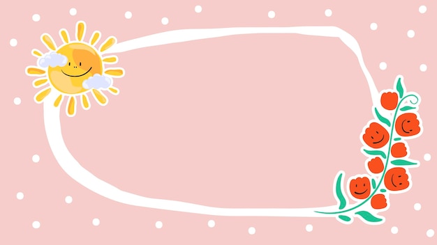 Cute summer decorated frame vector