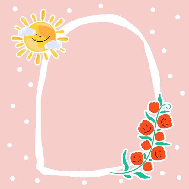 Cute summer decorated frame vector