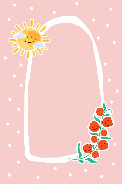 Free vector cute summer decorated frame vector