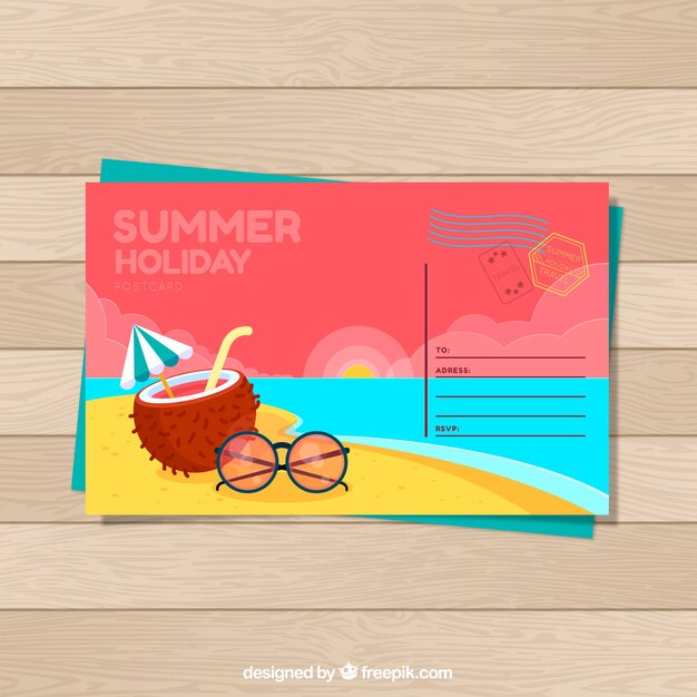 Cute summer postcard