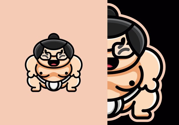 Free vector cute sumo athlete logo