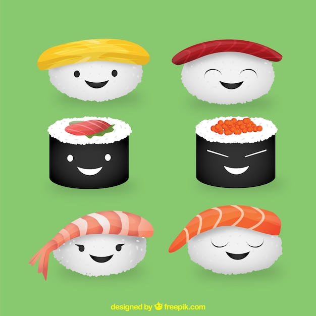 Free vector cute sushi