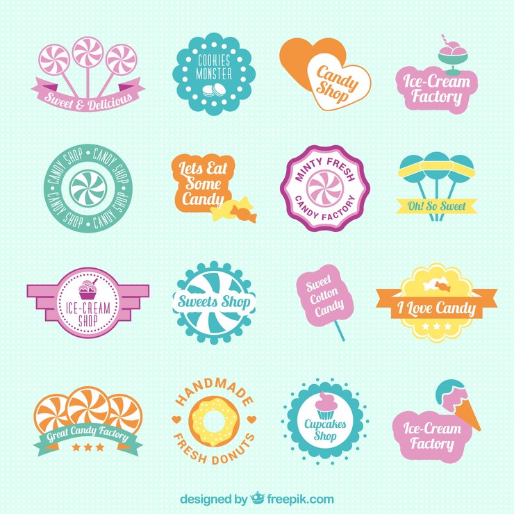 Free Vector cute sweet badges