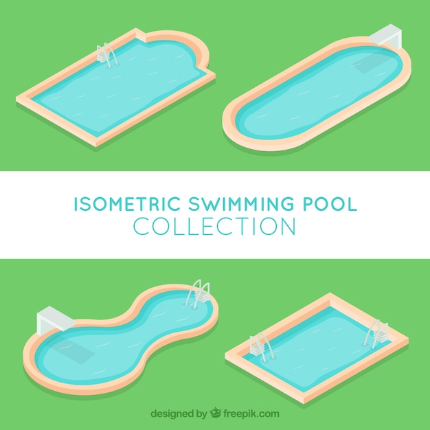 Free vector cute swimming pool collection