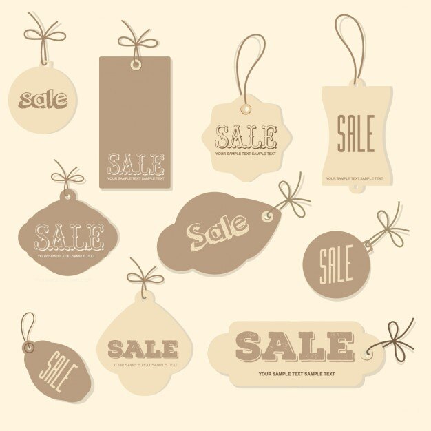 Free Vector cute tags for sales