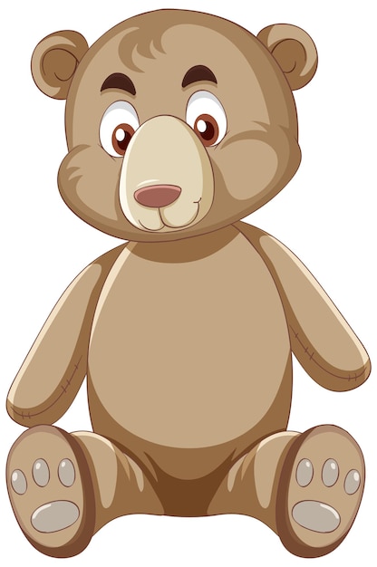 Free vector cute teddy bear on white background