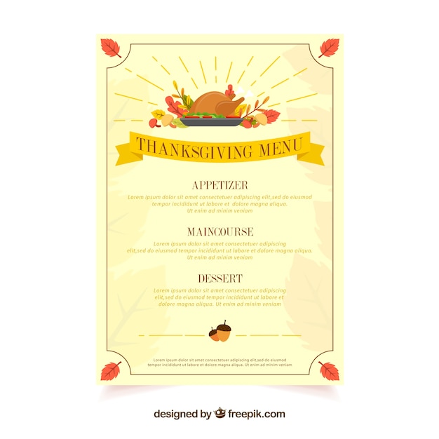 Cute thanksgiving menu