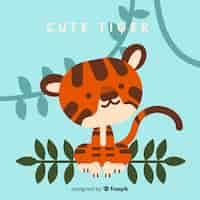 Free vector cute tiger background