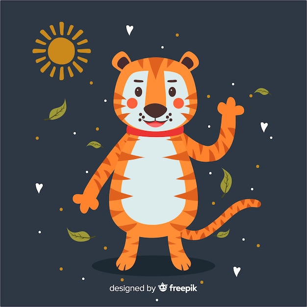 Free vector cute tiger background
