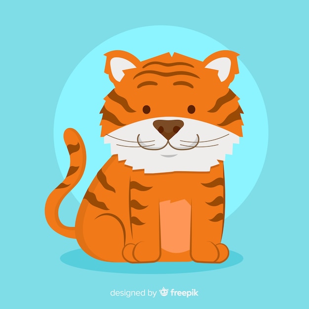 Бесплатное векторное изображение Симпатичный фон тигра