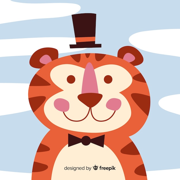 Free vector cute tiger background