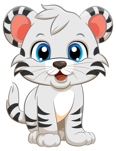 Free vector cute tiger cartoon character