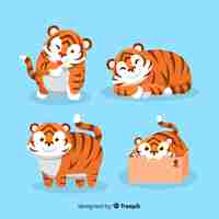 Free vector cute tiger collection