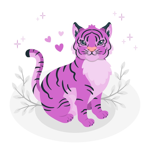 Free vector cute tiger concept illustration