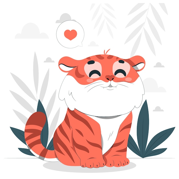 Cute tiger concept illustration