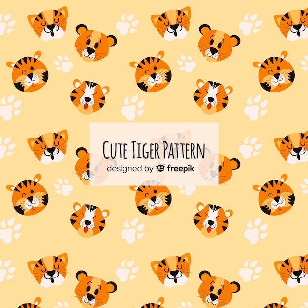 Free vector cute tiger face pattern