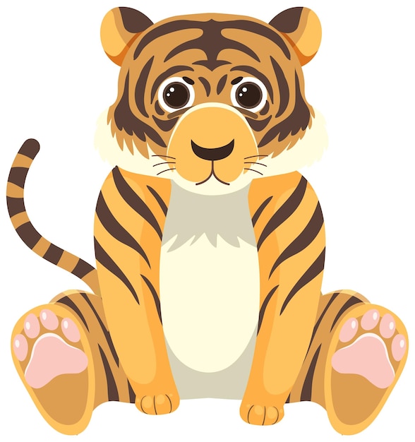 Free vector cute tiger in flat style