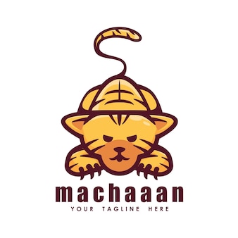 Cute tiger logo cartoon mascot vector graphic
