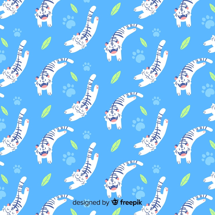 Free Vector cute tiger pattern