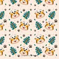 Free vector cute tiger pattern