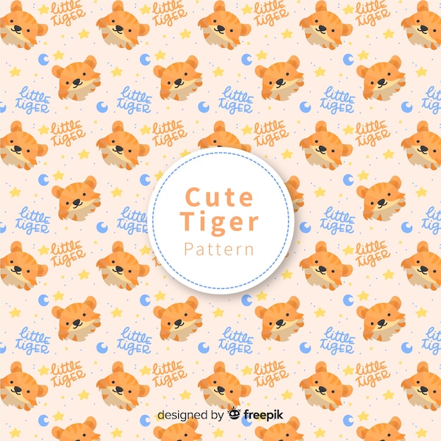 Free vector cute tiger pattern