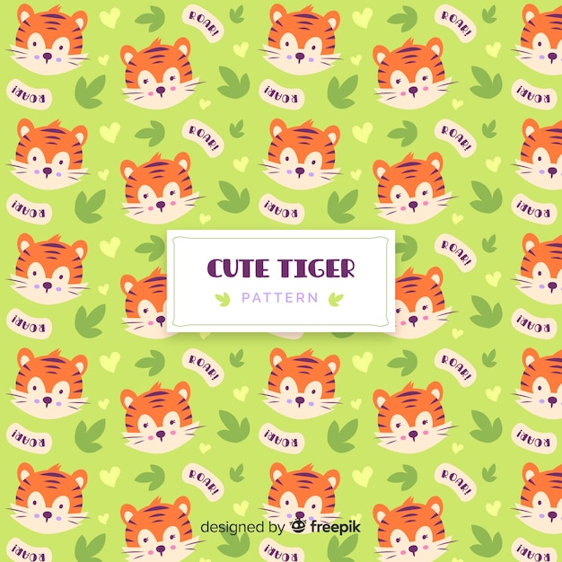 Free vector cute tiger pattern