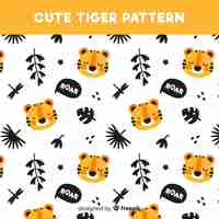 Free vector cute tiger pattern