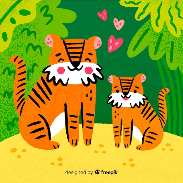 Бесплатное векторное изображение Милый тигр