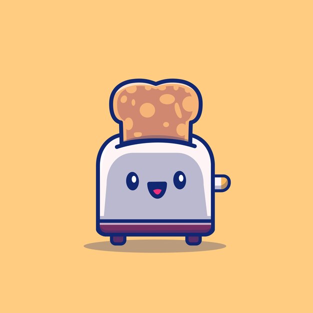 Free Vector | Cute coffee with toaster bread cartoon vector ...