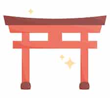 Free vector cute torii gate