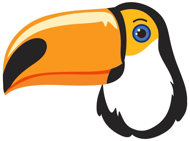 Free vector cute toucan head in flat style