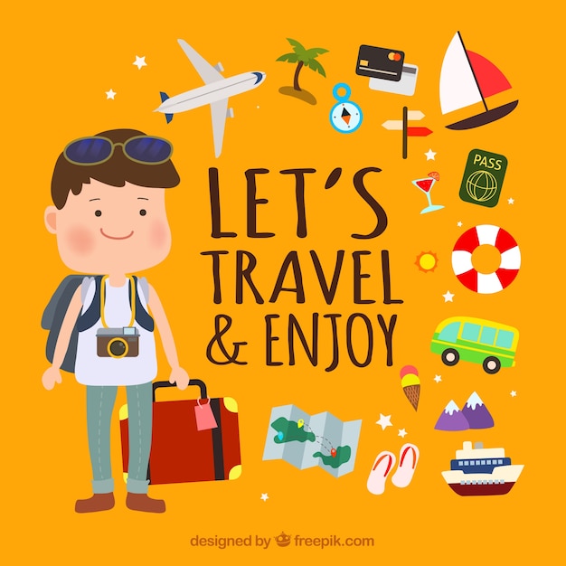 Free vector cute travel background