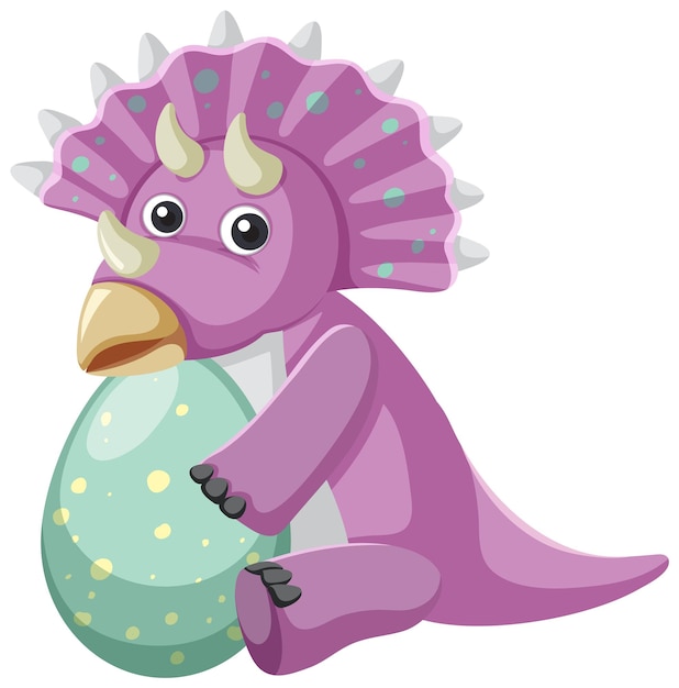 Free vector cute triceratop dinosaur cartoon