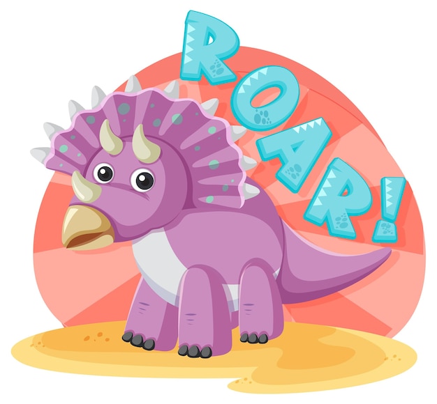 Free vector cute triceratops dinosaur cartoon