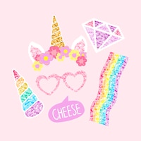 Cute unicorn photo booth party props