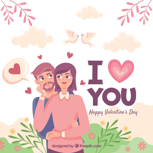 Free vector cute valentine background