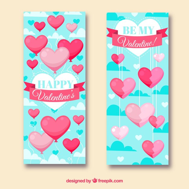 Cute valentine banners