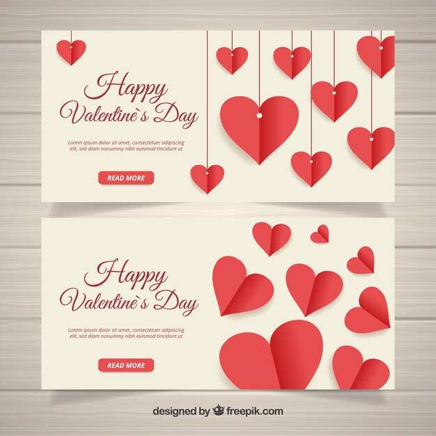 Cute valentine banners