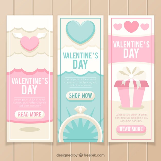 Cute valentine banners