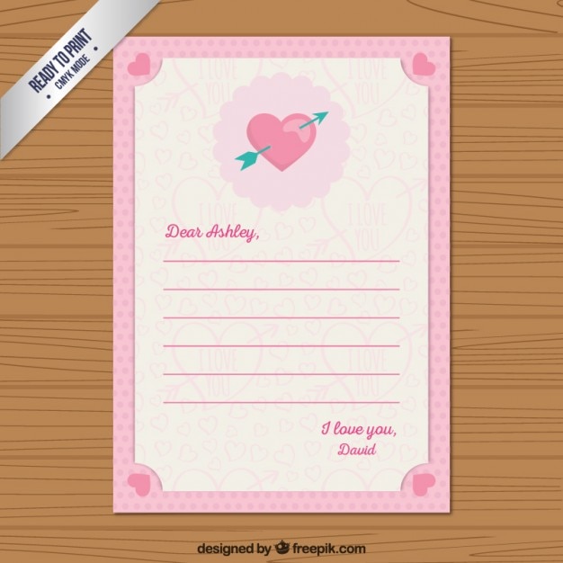 Free vector cute valentine day letter