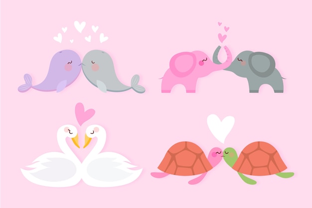 Cute valentine's day animal couple