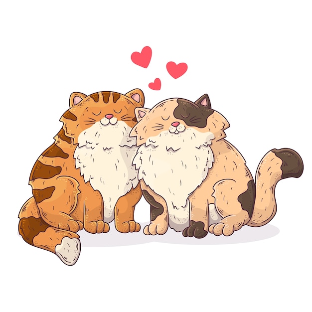 Cute valentine's day animal couple