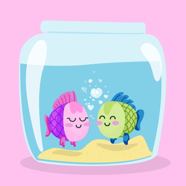 Free vector cute valentine's day animal couple