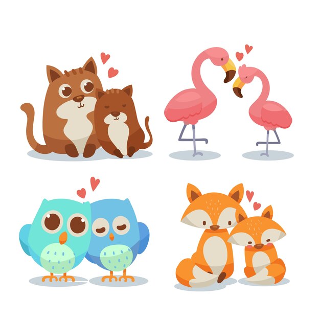 Cute valentine's day animal couple