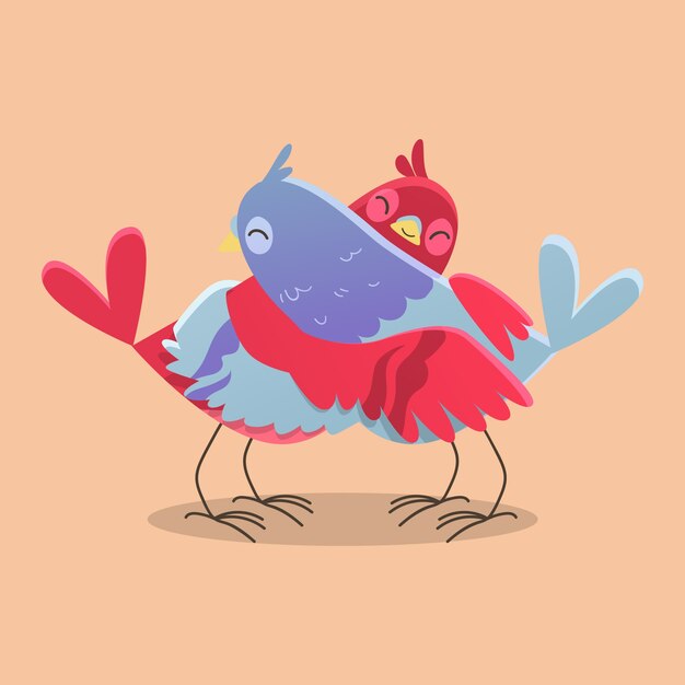 Free Vector cute valentine's day animal couple
