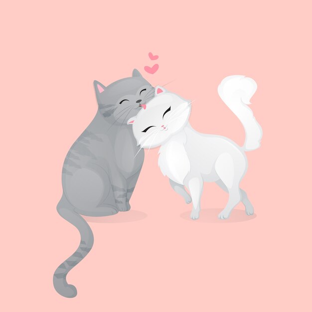 Cute valentine's day animal couple